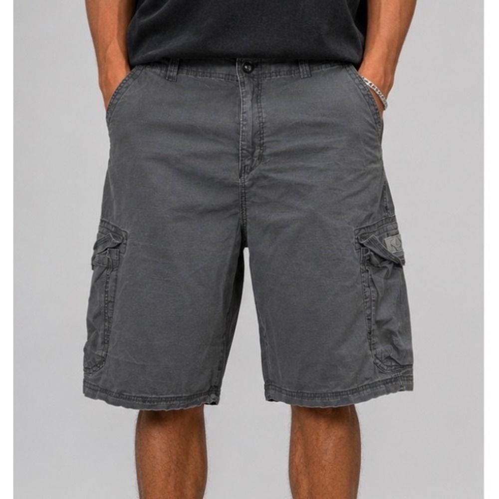 Vintage Unionbay Men Gray Cargo Shorts Size 41 Cotton Outdoor Utility Hiking Y2K